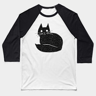 Rainy Black Cat Baseball T-Shirt